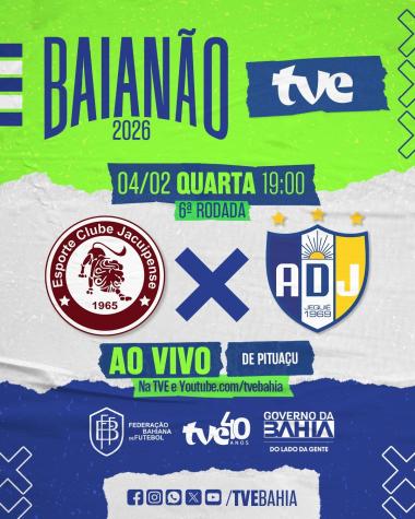 Jacuipense e Jequié nesta quarta-feira na TVE | SECOM