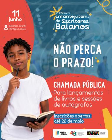 Fundação Pedro Calmon abre inscrições para o II Encontro de Escritores Baianos Infantojuvenis | SECOM